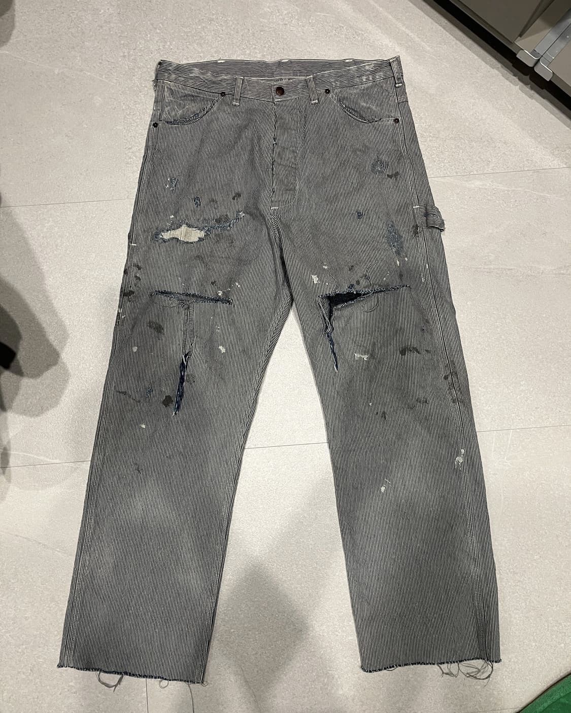 Saint Michael Saint Michael Hickory Distressed Work Pants Size US 32 / EU 48 - 1 Thumbnail