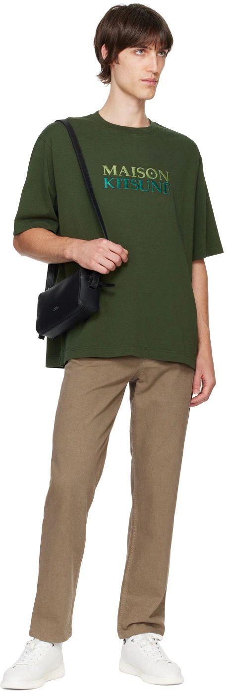 Maison Kitsune o1s22i1n1124 Gradient Logo Oversized T-Shirt in Green Size US XL / EU 56 / 4 - 4 Thumbnail