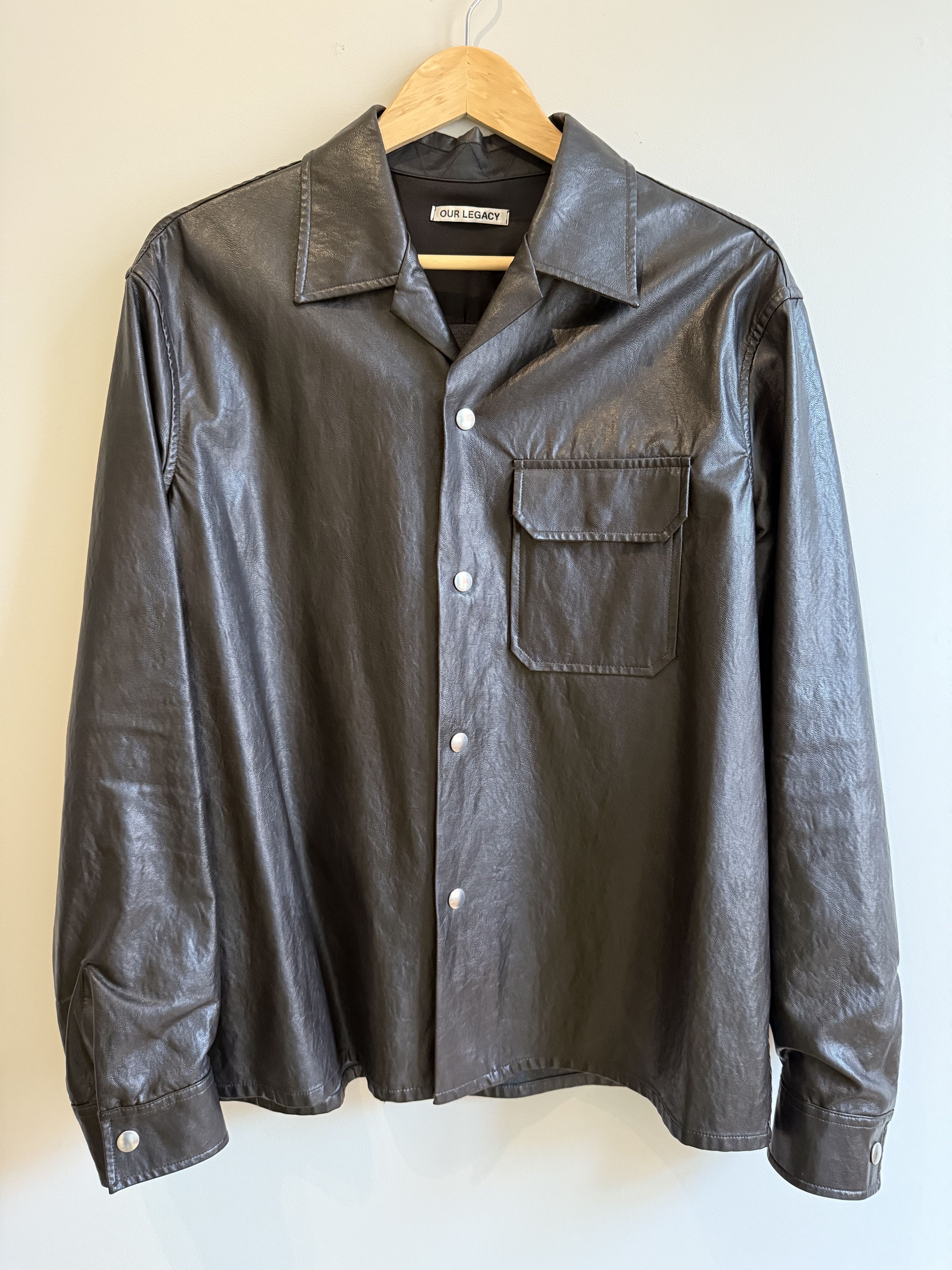 Our Legacy Our Legacy Brown Fake Leather Shirt Size US S / EU 44-46 / 1 - 8 Thumbnail