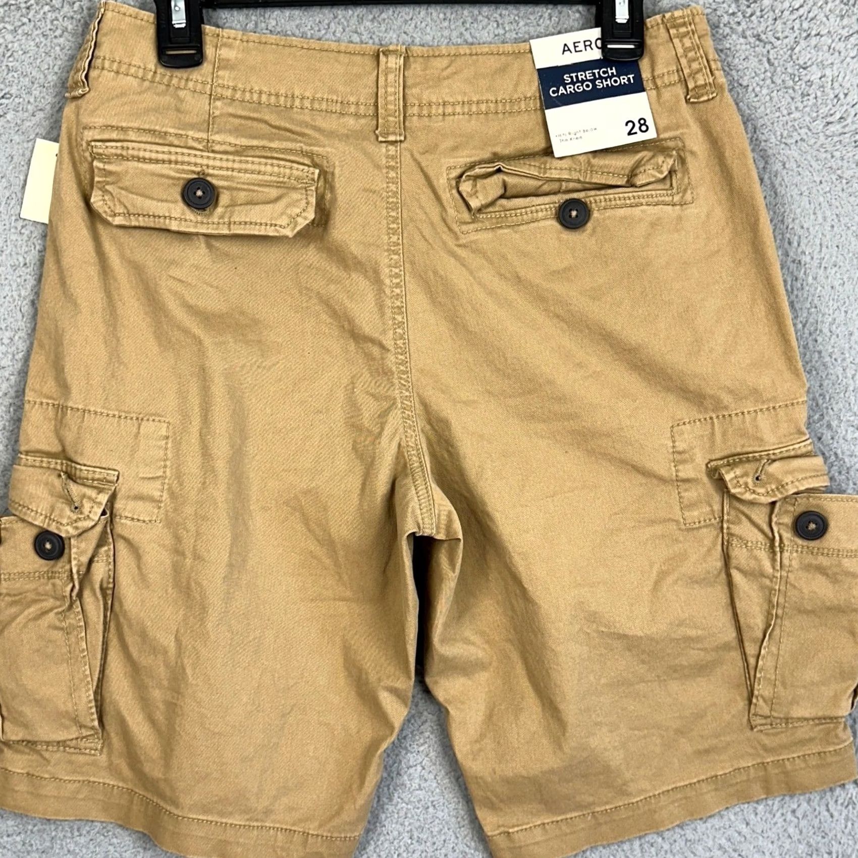 Aeropostale Aeropostale Cargo Shorts Men 28 Tan Khaki Cotton Spandex Cargo Pocket Button Front Flat Front Stretching Casual Workwear Size US 30 / EU 46 - 3 Thumbnail