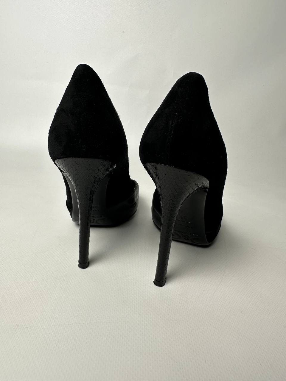 Dolce & Gabbana DOLCE&GABBANA Heels Snake Leather Details Black Size US 6 / IT 36 - 6 Thumbnail