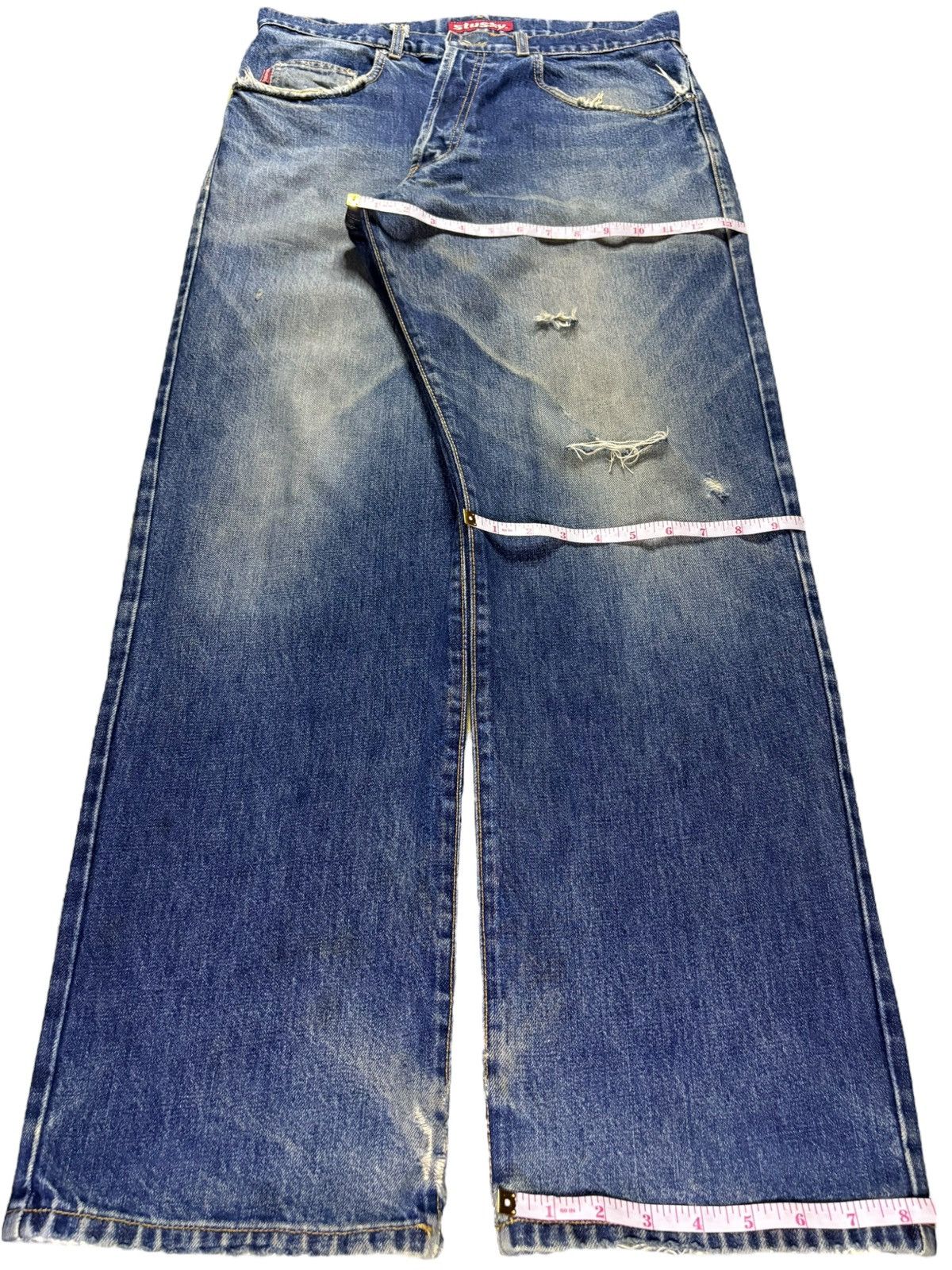 Stussy Vintage Stussy Mud Wash Distressed Loose Baggy Jeans Size US 34 / EU 50 - 14 Thumbnail