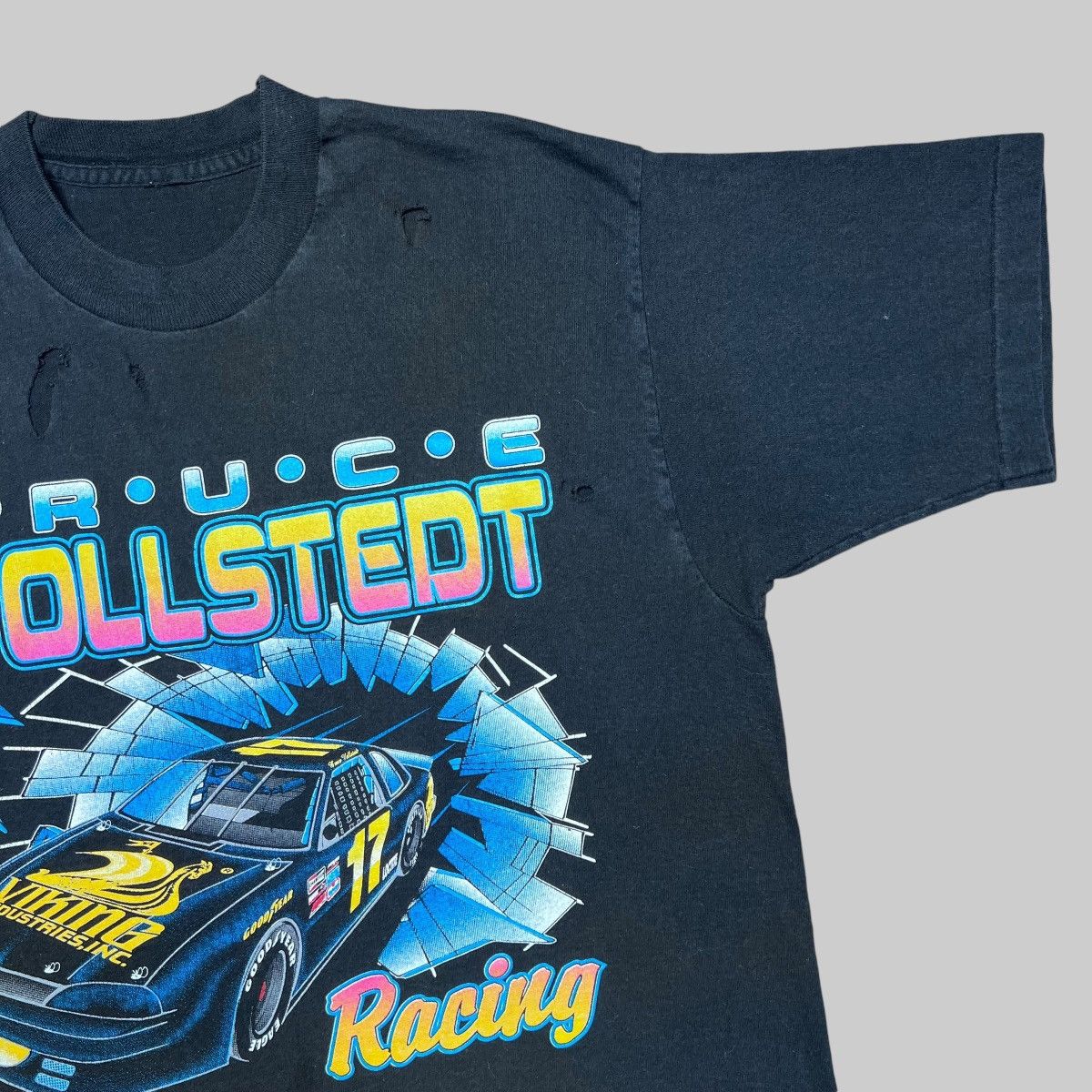 NASCAR × Vintage Vintage 1990s Bruce Vollstedt Racing Car Nascar Graphic Tee Size US L / EU 52-54 / 3 - 6 Thumbnail