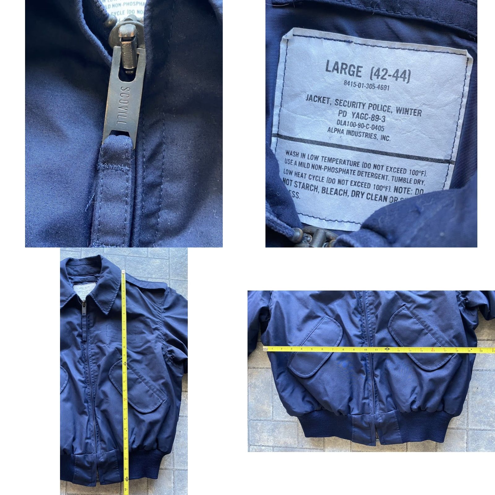 Vintage VINTAGE Alpha Industries Jacket (Security Police) Winter Blue Mens Large L Scovill YAGC-89-3 Size US L / EU 52-54 / 3 - 8 Thumbnail