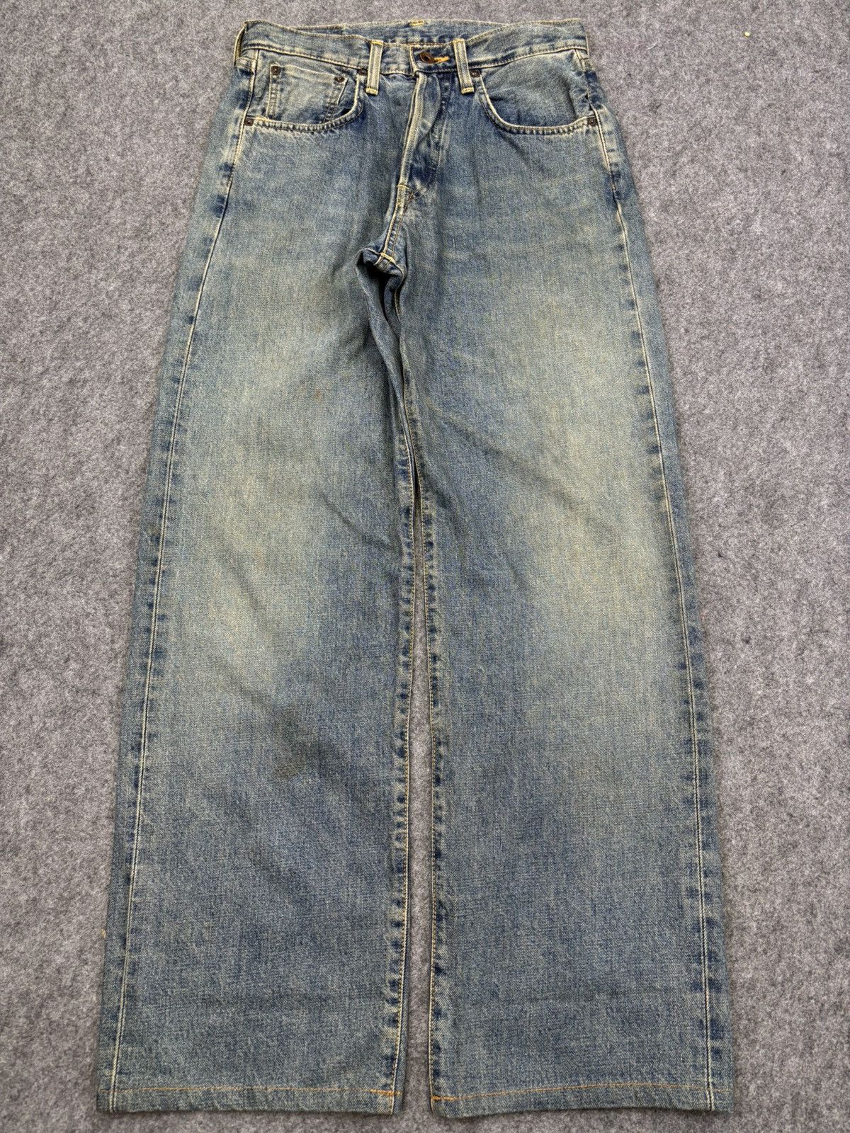 Edwin Wide Baggy 90s Selvedge Edwin 505 Medium Wash Denim F829 Size US 29 - 15 Thumbnail