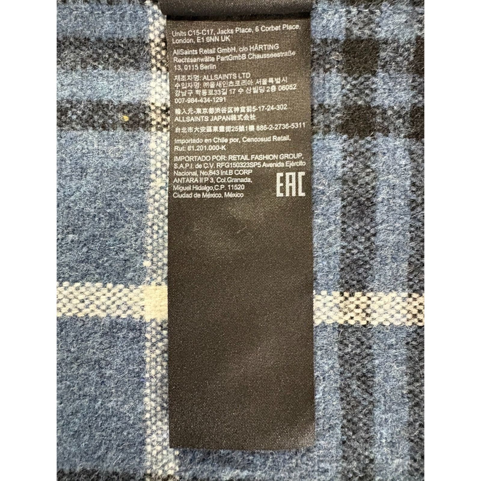 Allsaints AllSaints Berthold wool blend Plaid Flannel overshirt sz S N Size US S / EU 44-46 / 1 - 5 Thumbnail