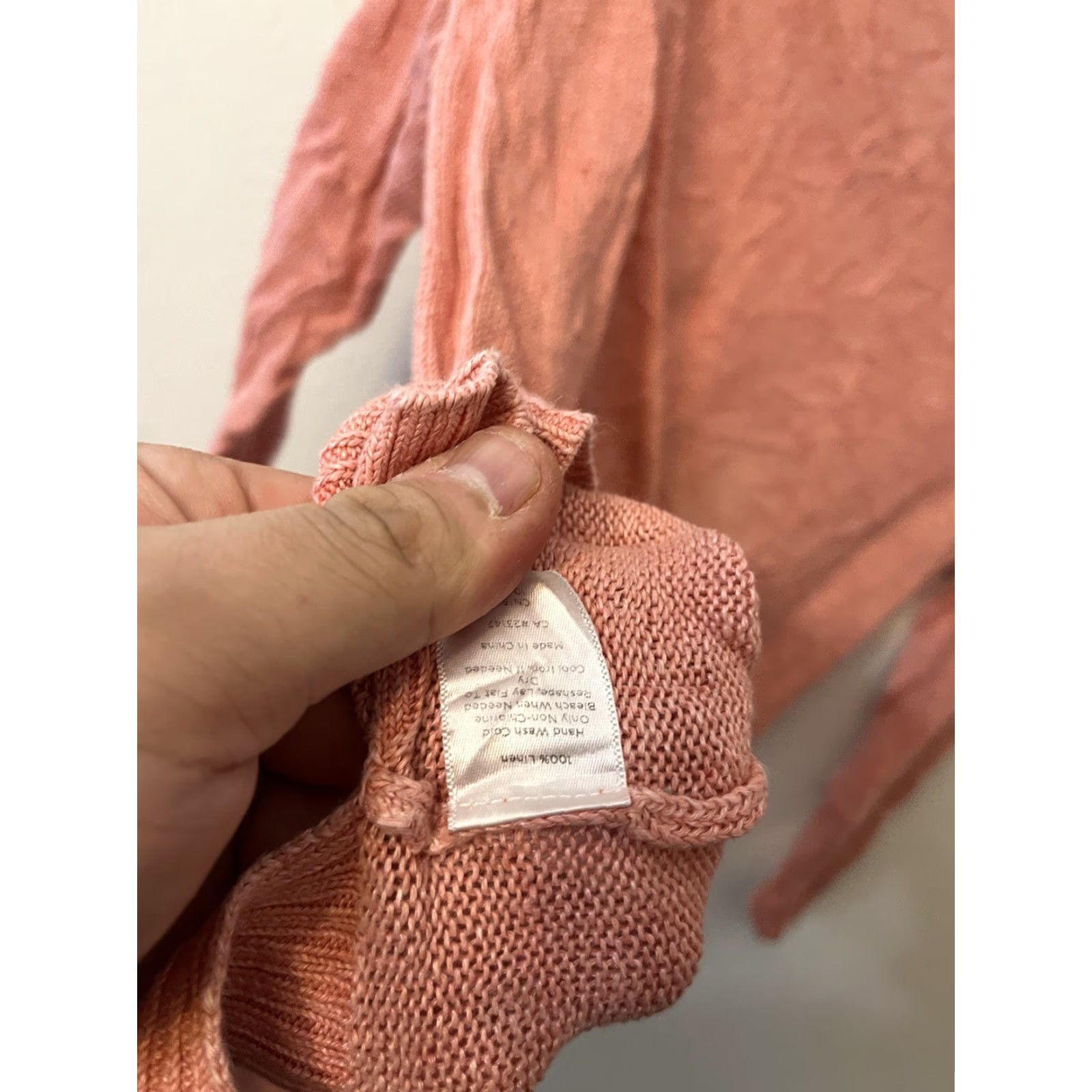 Talbots VINTAGE Talbots Womens Sweater Pullover Linen V-Neck 3/4 Sleeve Pink Summer Beach Classic Women Size M / US 6-8 / IT 42-44 - 4 Thumbnail