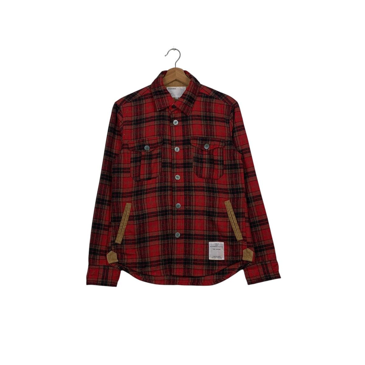 Japanese Brand INHERIT Herritage & Modernity Red Checked Flannel #1625-C72 Size US S / EU 44-46 / 1 - 1 Thumbnail