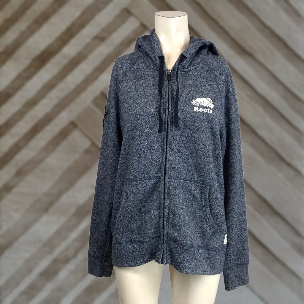 Roots VINTAGE Roots Vancouver Graphic Full Zip Hoodie Heathered Blue Womens M/M Size M / US 6-8 / IT 42-44 - 1 Thumbnail