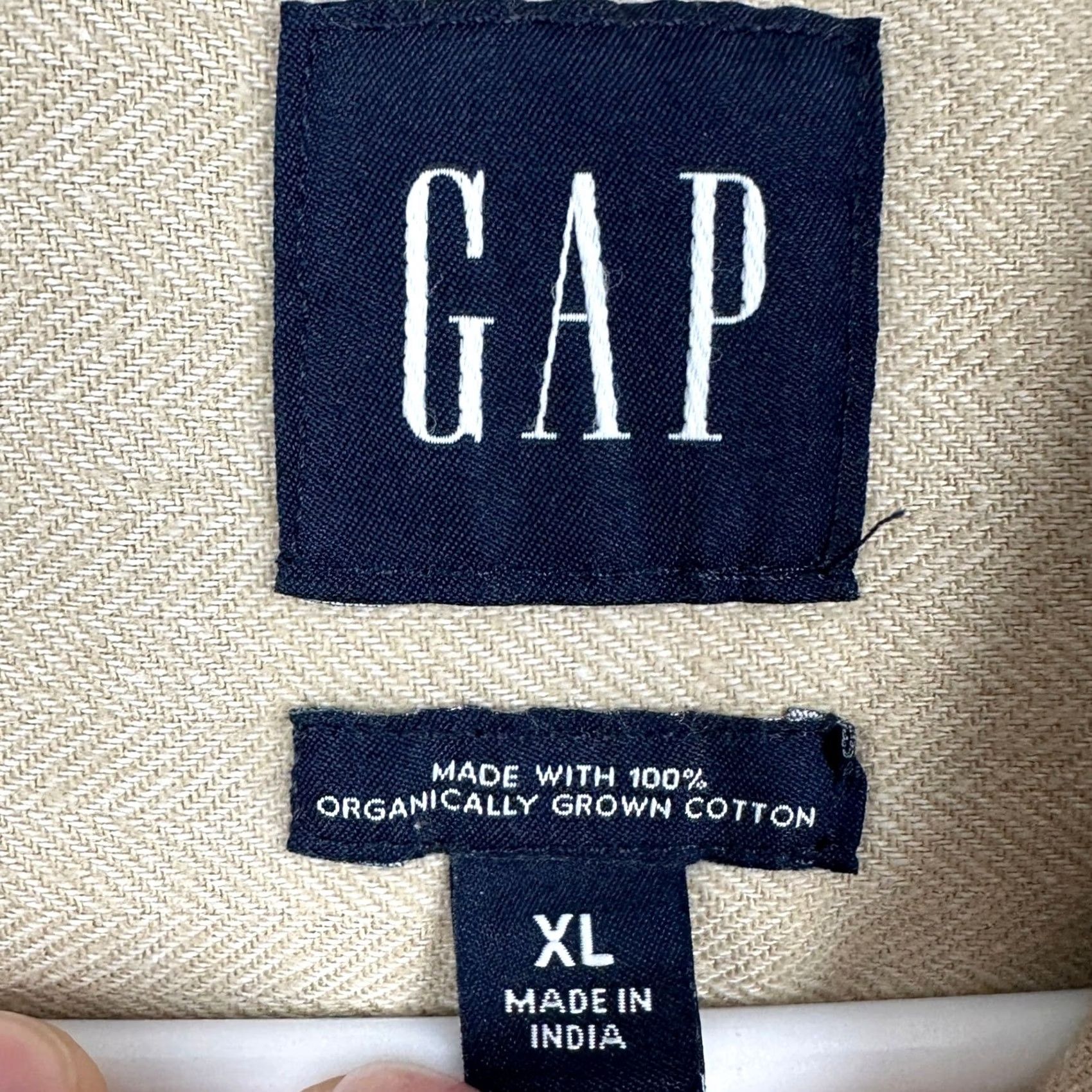 Gap VINTAGE Gap Shirt Flannel Men XL Tan Herringbone Button Up Long Sleeve Pocket Casual NEW Size US XL / EU 56 / 4 - 4 Thumbnail