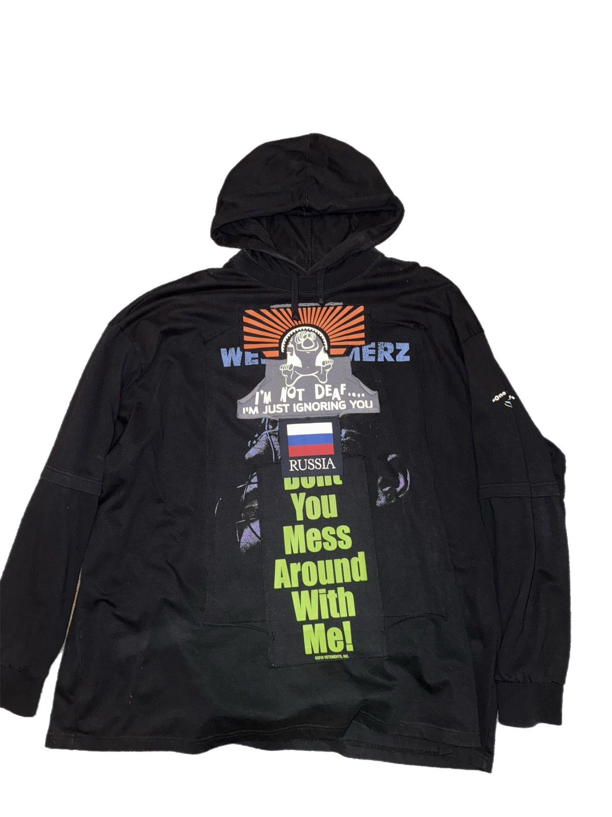 Vetements Vetements SS19 Oversized Graphic Hoodie Black Russia Print Size US L / EU 52-54 / 3 - 1 Thumbnail