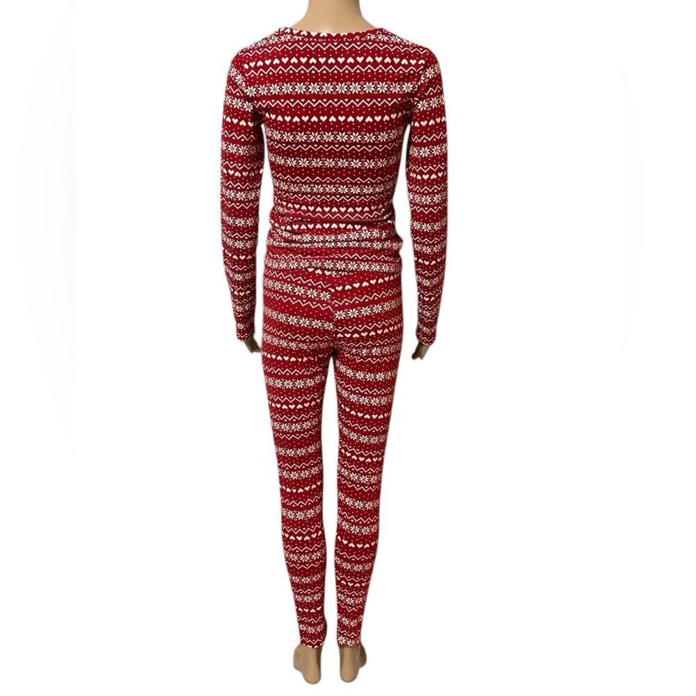 H&M Women's H&M Red & White Long-Sleeve Pajama Set Size ONE SIZE - 2 Thumbnail