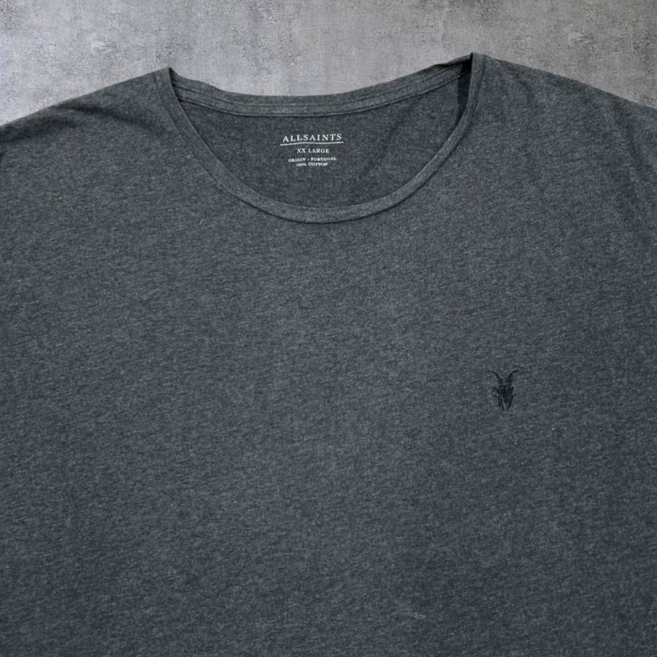 Allsaints Allsaints Grey Essential Embroidered Mini Logo Short Sleeve T-Shirt XXL Slim Fit Mens Size US XXL / EU 58 / 5 - 3 Thumbnail