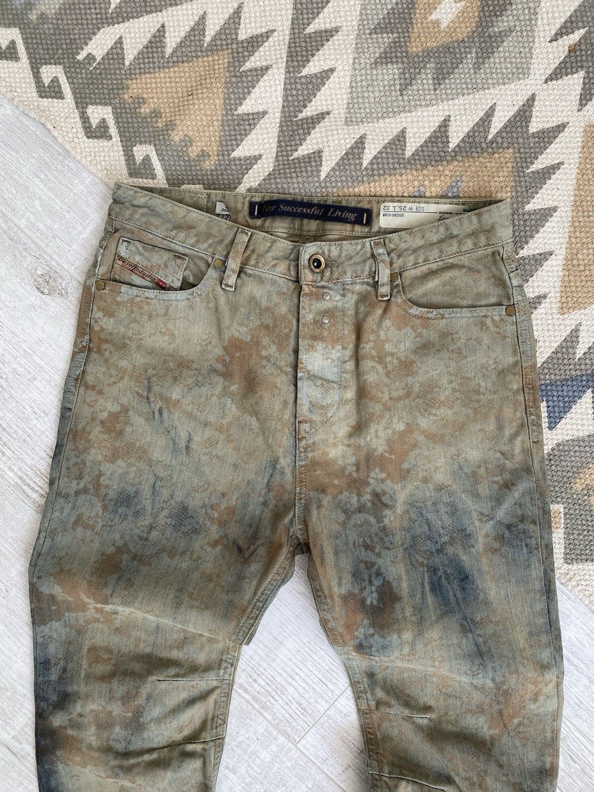Diesel Diesel Womens Avant Garde Painted Pants Jeans Size 25" / US 0 / IT 36 - 3 Thumbnail