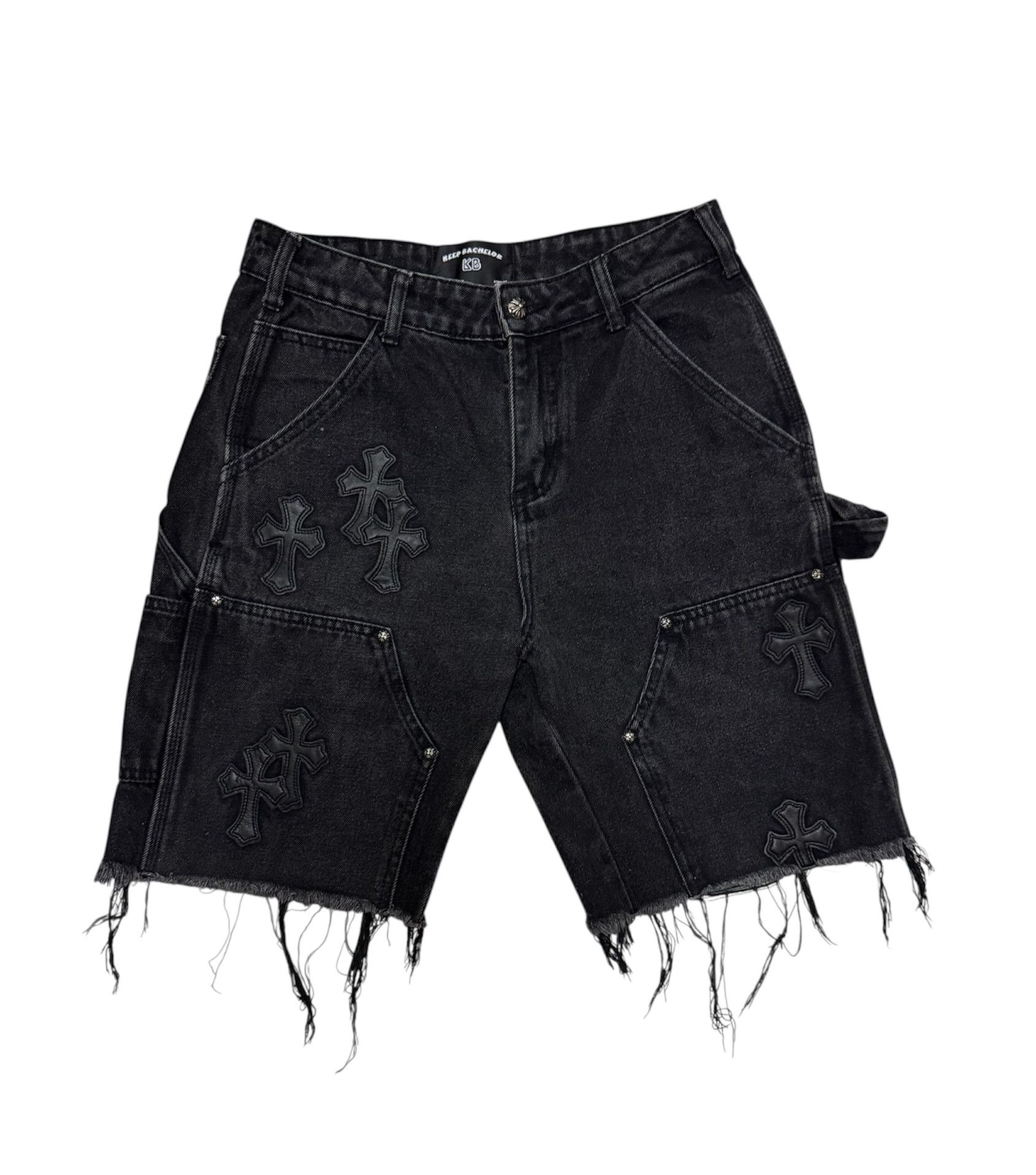 If Six Was Nine KB Cross Patches Chrome Hearts Style Shorts Carpenter Jeans Size US 29 - 1 Thumbnail
