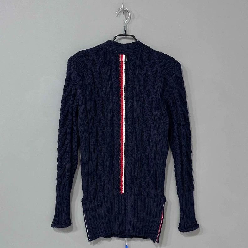 Thom Browne Thom Browne Size 38 Dark blue knitted sweater jacket 2505- Size US XXS / EU 40 - 3 Thumbnail