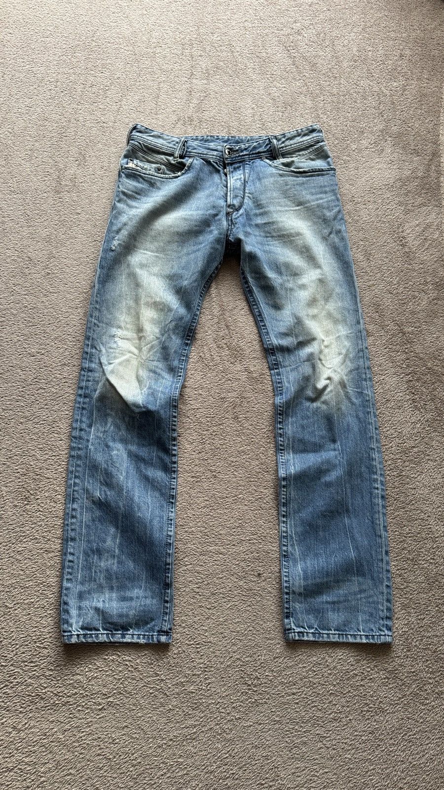 Japanese Brand Diesel Iakop Mudwash Ripped Slim Jeans helmut lang lgb Size US 30 / EU 46 - 1 Thumbnail
