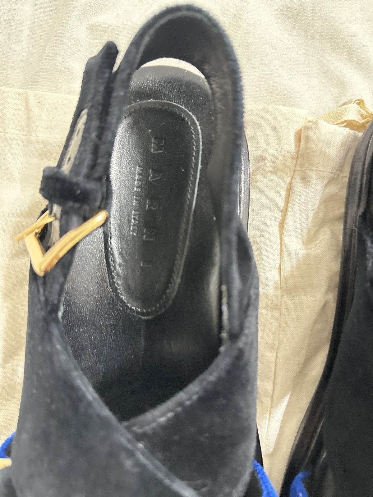 Marni Marni - Fussbett velvet black/blue women sandals size36 Size US 6 / IT 36 - 2 Thumbnail