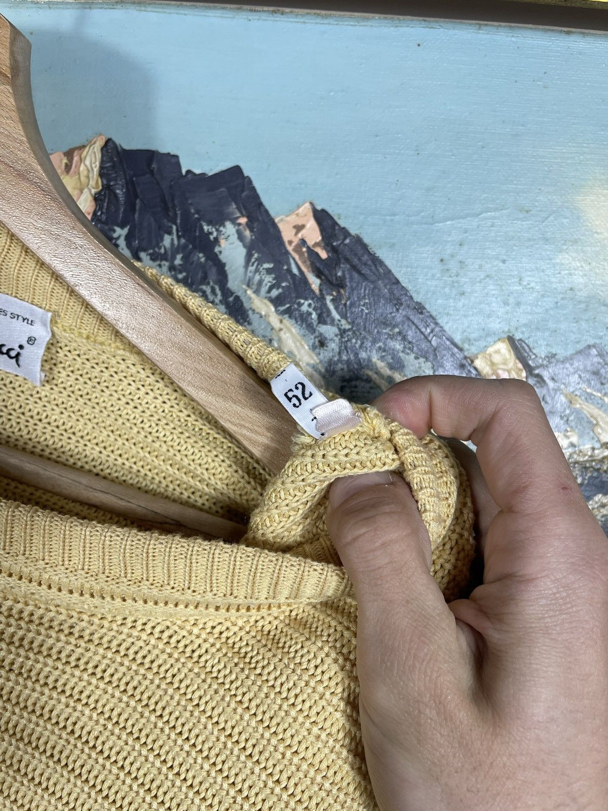 Carlo Colucci × Designer × Vintage Carlo Colucci Vintage Yellow Sweater Jumper Pull Knitwear Size US XXL / EU 58 / 5 - 7 Thumbnail