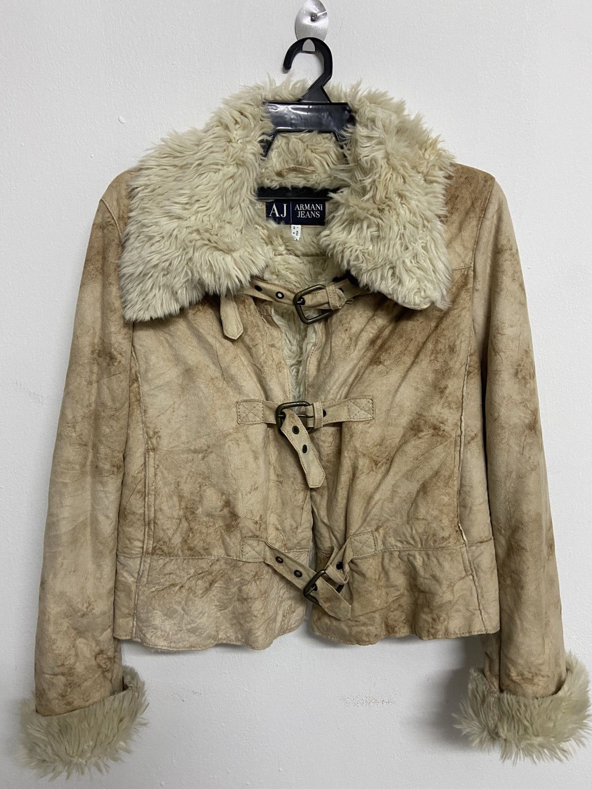 Armani Armani Jeans Suede Leather jacket Faux Fur Collar Size US S / EU 44-46 / 1 - 1 Thumbnail