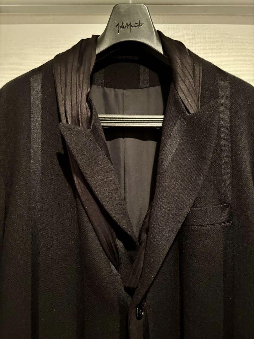 Yohji Yamamoto yohji yamamoto pour homme 99aw striped coat with stole Size US L / EU 52-54 / 3 - 3 Thumbnail
