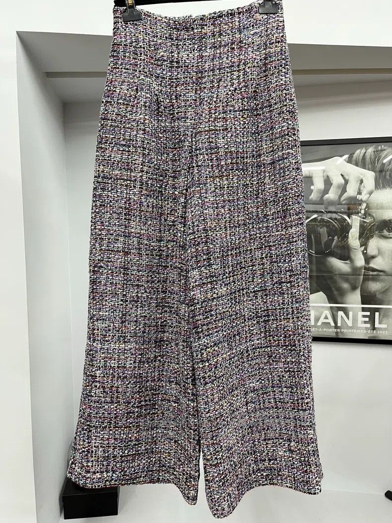 Chanel Chanel Colourful tweed woven wide-leg trousers Size 25" / US 0 / IT 36 - 1 Thumbnail