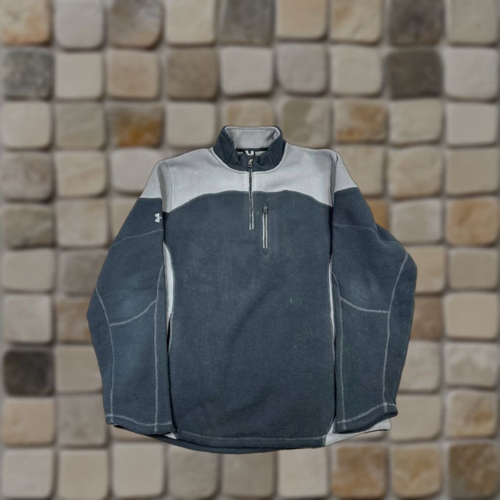 Under Armour Under Armour Mens XL Black Gray Quarter Zip Fleece Sweater Size US XL / EU 56 / 4 - 1 Thumbnail