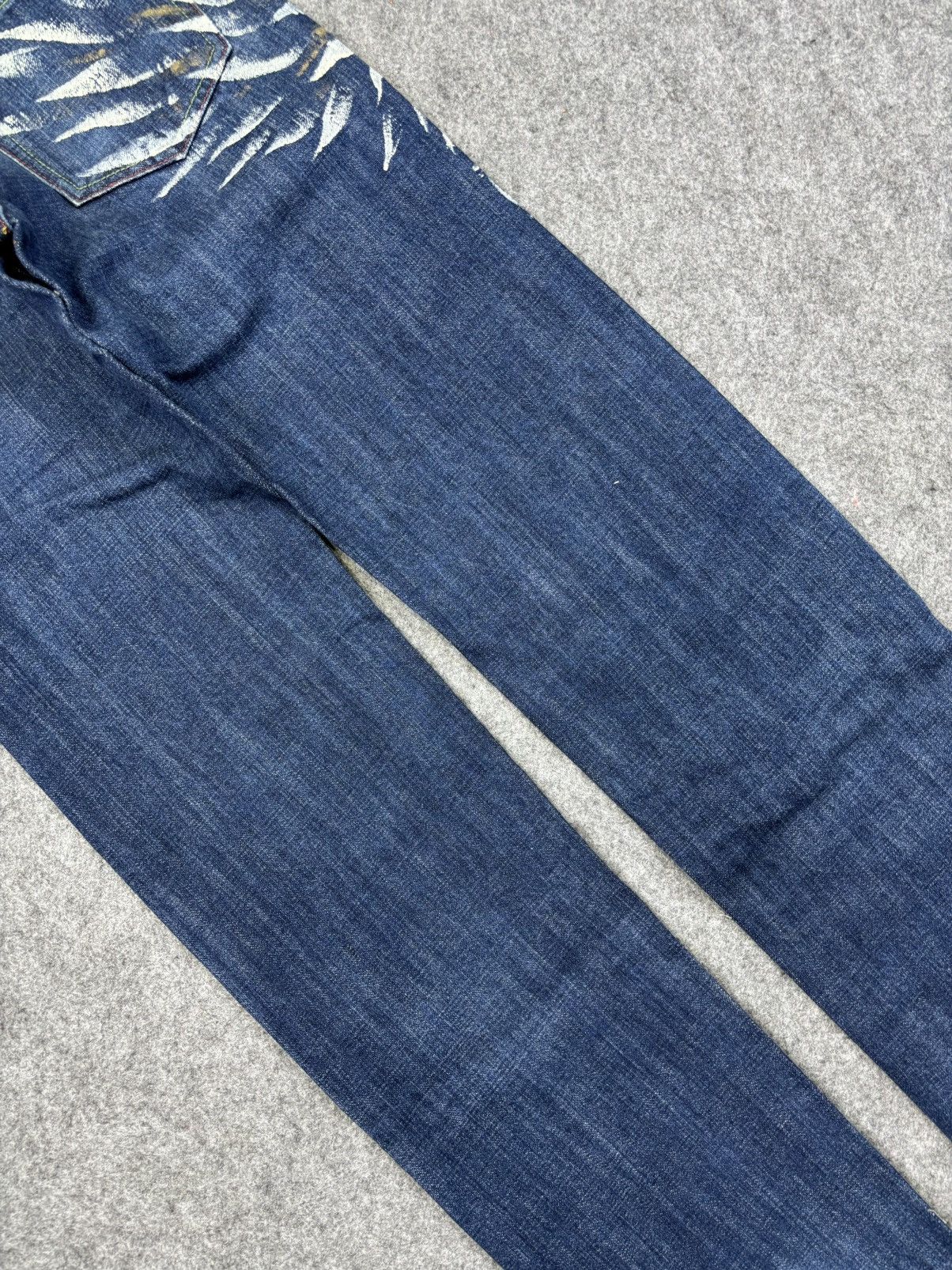 Japanese Brand 💥Artisanal💥Zen Clothing Flying Pheonix Mural Denim F706 Size US 27 - 13 Thumbnail