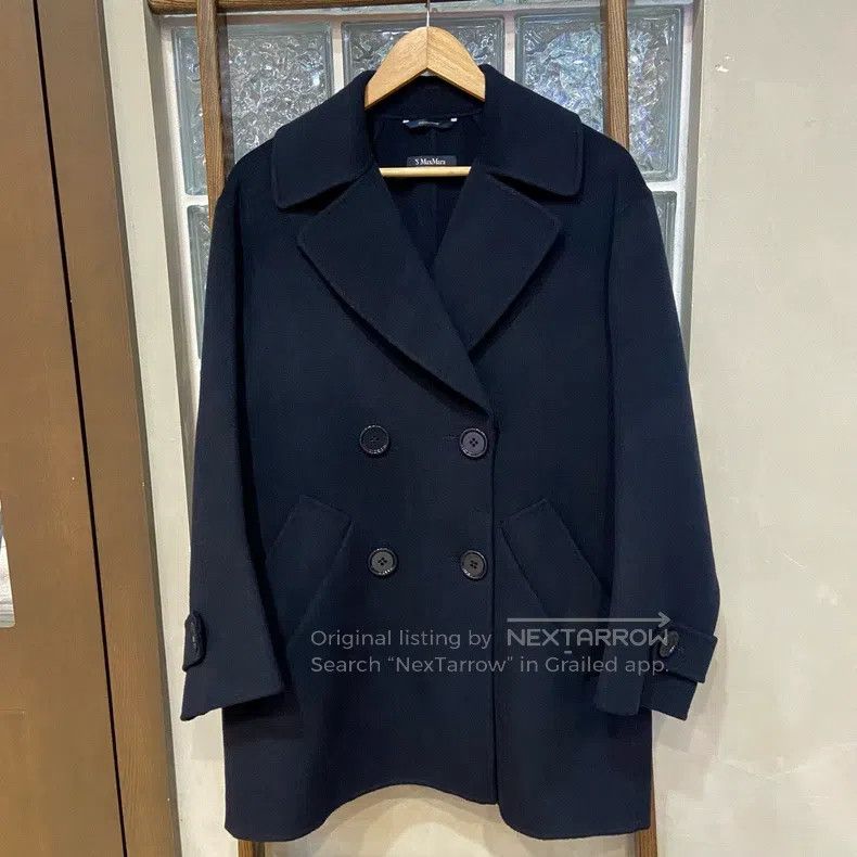 Max Mara Max Mara Classic Navy Blue Wool Coat Size XXS / US 00 / IT 34 - 1 Thumbnail