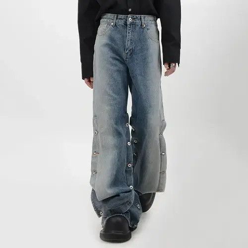 Japanese Brand × Vintage Button design wide leg loose jeans trousers y2k Size US 32 / EU 48 - 3 Thumbnail