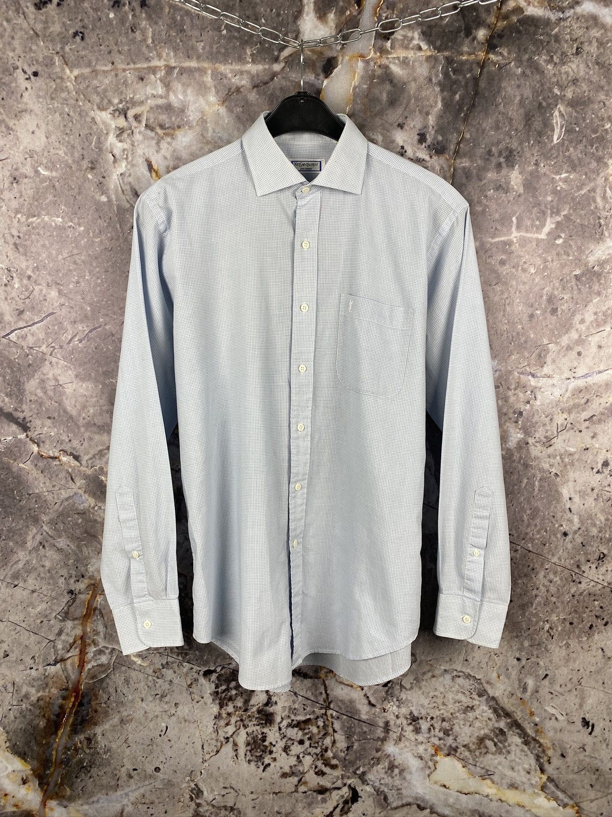 Yves Saint Laurent Mens Yves Saint Laurent Long Sleeve Shirt Button Up Size L Size US L / EU 52-54 / 3 - 1 Thumbnail