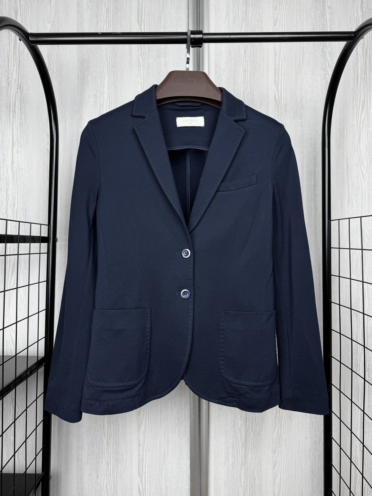 Circolo 1901 Circolo 1901 Premium basic cotton navy blue 2 buttons blazer Size M / US 6-8 / IT 42-44 - 2 Thumbnail
