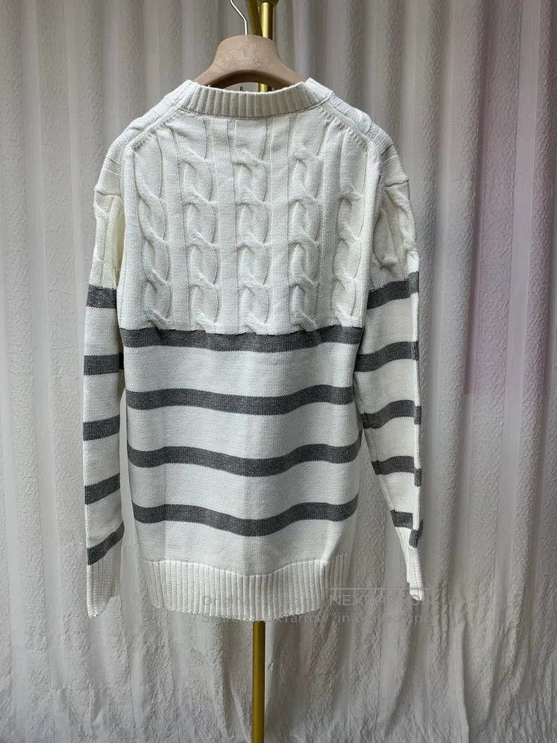 Brunello Cucinelli White Cable Sweater.