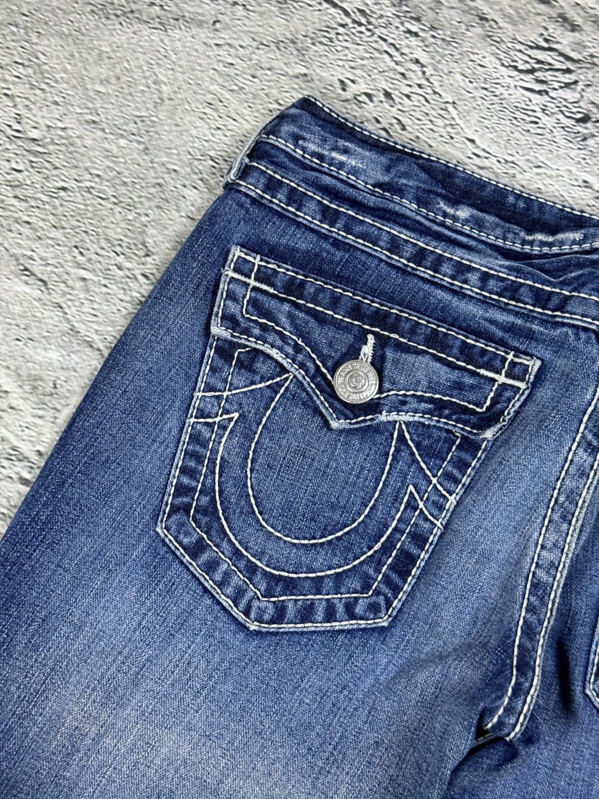 True Religion True Religion blue jeans white thick stitching Billy Size 30" / US 8 / IT 44 - 3 Thumbnail