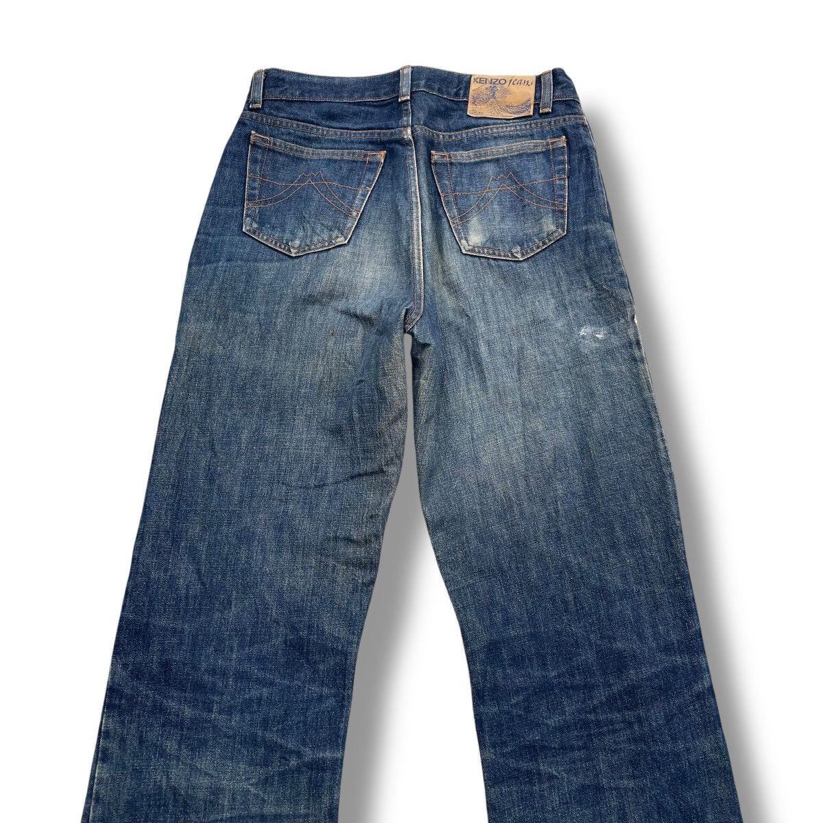 Kenzo 🇯🇵 VINTAGE KENZO WASHED DISTRESSED DENIM PANTS Size US 29 - 6 Thumbnail