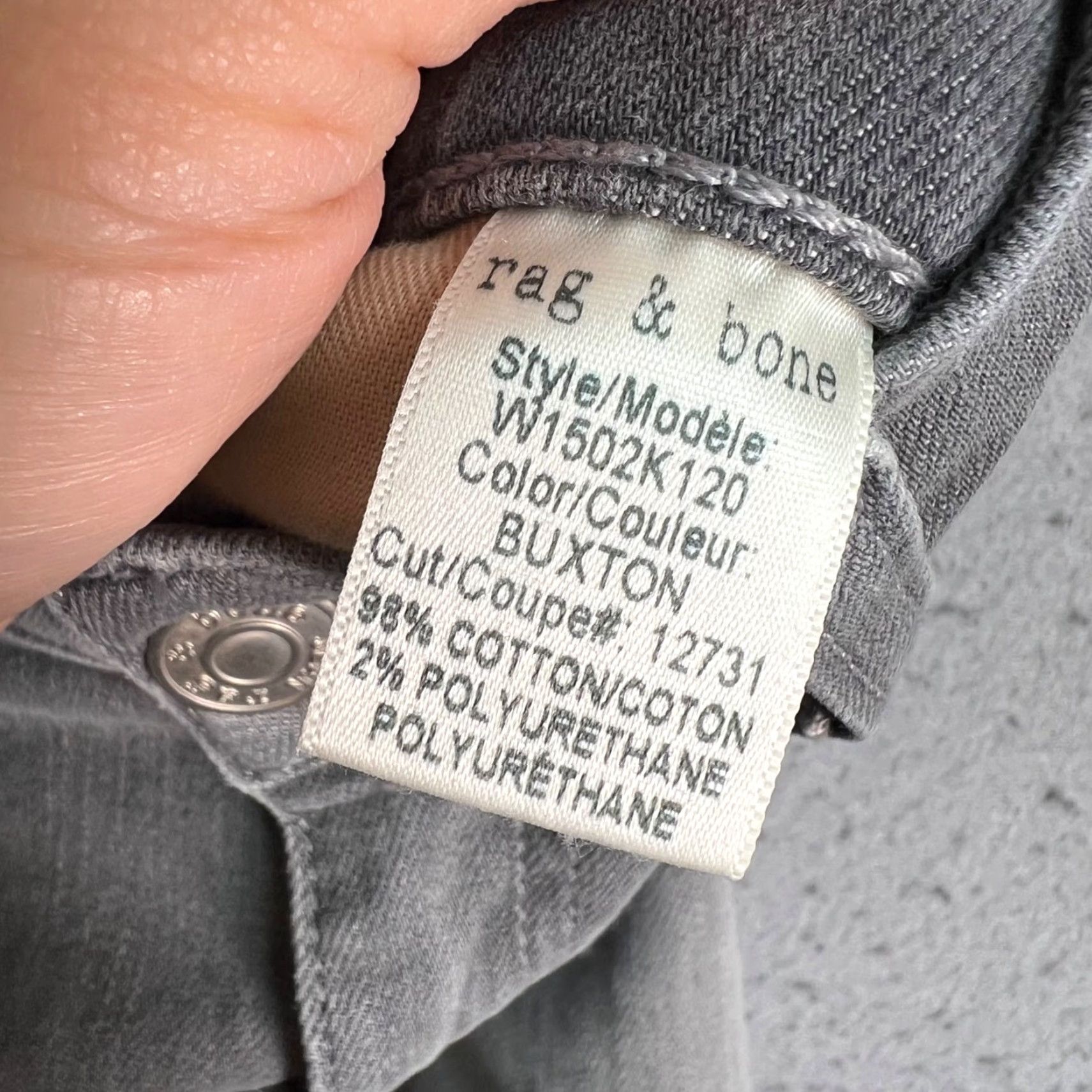 Rag & Bone rag & bone Jeans Womens Skinny 25 Gray Stretch Denim Low Rise 29in 5-Pocket Mens? Women? Size 42" / US 20 - 5 Thumbnail