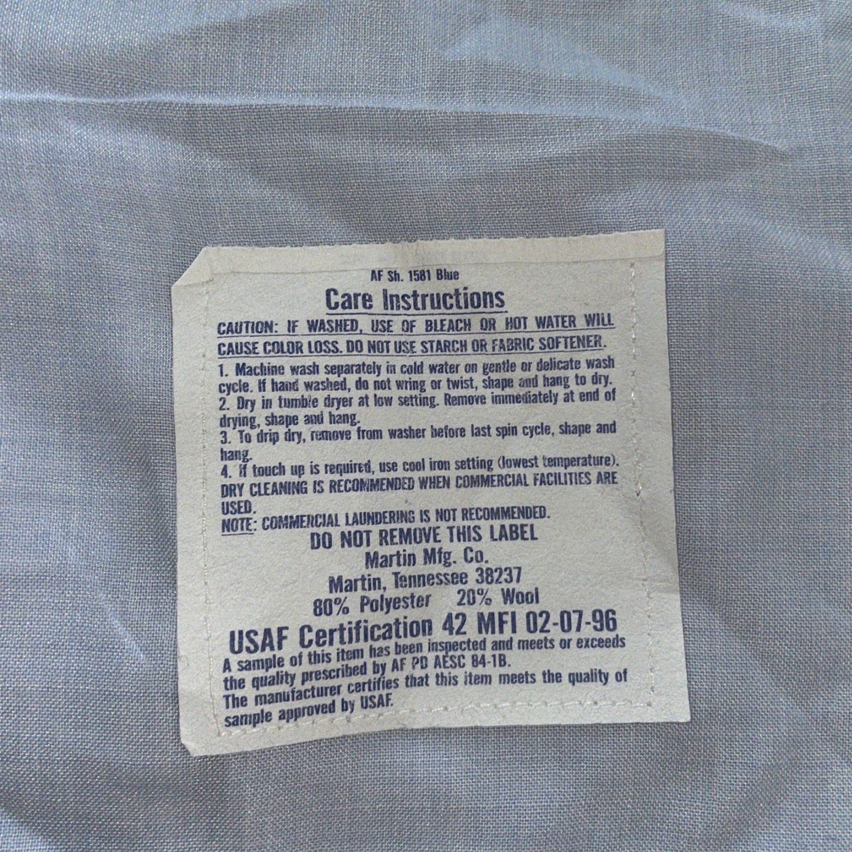 Vintage VTG Citadel Military Style Button-Down Shirt Polyester Wool Blend Mens Size 17 Blue Short Sleeve Button-Up Shirt Mens 17 Military VTG Citadel Size US XL / EU 56 / 4 - 4 Thumbnail