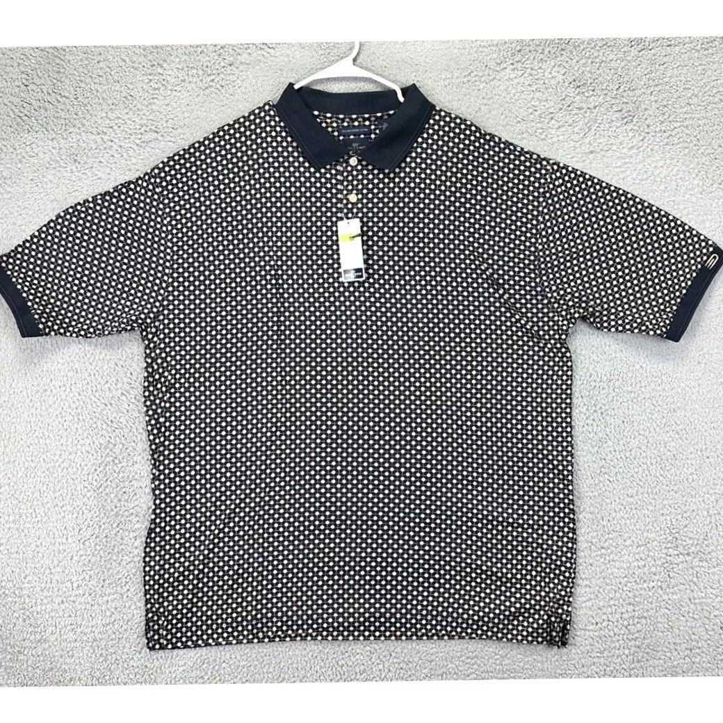 Dockers Dockers Polo Shirt Mens XL Black Polka Golf Mercerized Cotton Rugby NEW Size US XL / EU 56 / 4 - 2 Thumbnail