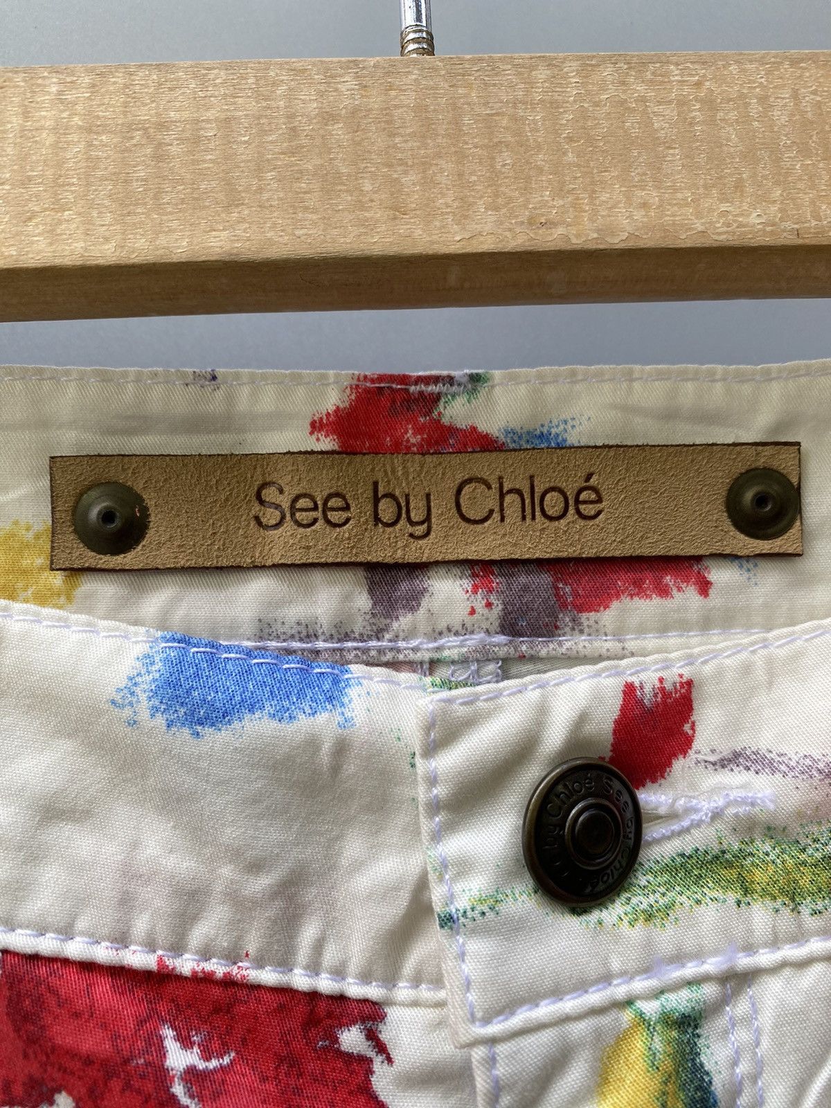 Chloe × Phoebe Philo × See by Chloe AW 2005- See by Chloe - Phoebe Philo Era- Floral Paint Pants Size 28" / US 6 / IT 42 - 7 Thumbnail