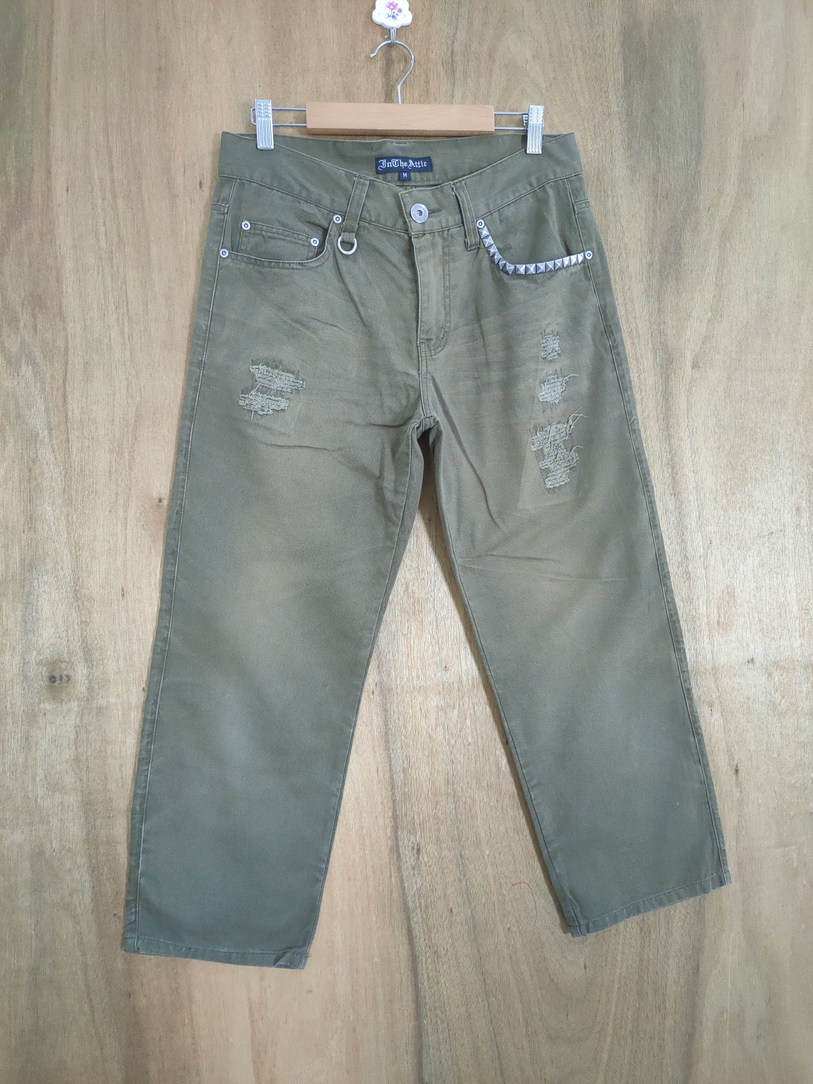 In The Attic IN THE ATTIC OLIVE GREEN PATCHWORK PANTS Size US 30 / EU 46 - 11 Thumbnail