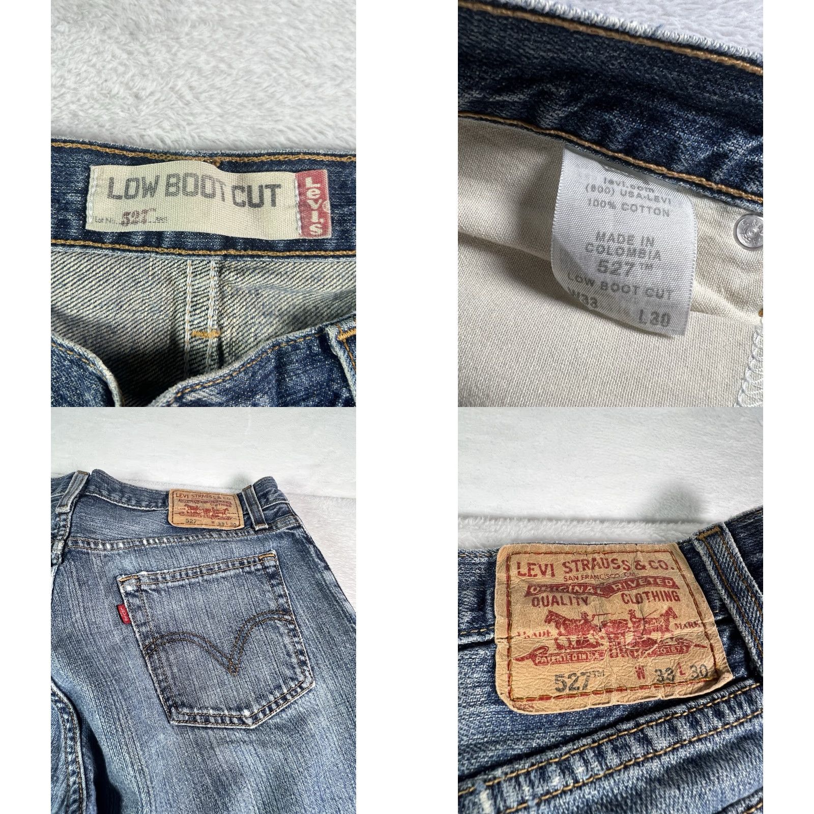 Levi's VINTAGE Levi's 527 Jeans Mens Regular Bootcut Denim Blue 30in Inseam 33x30 90s USA Cowboy Distressed Size US 33 - 8 Thumbnail