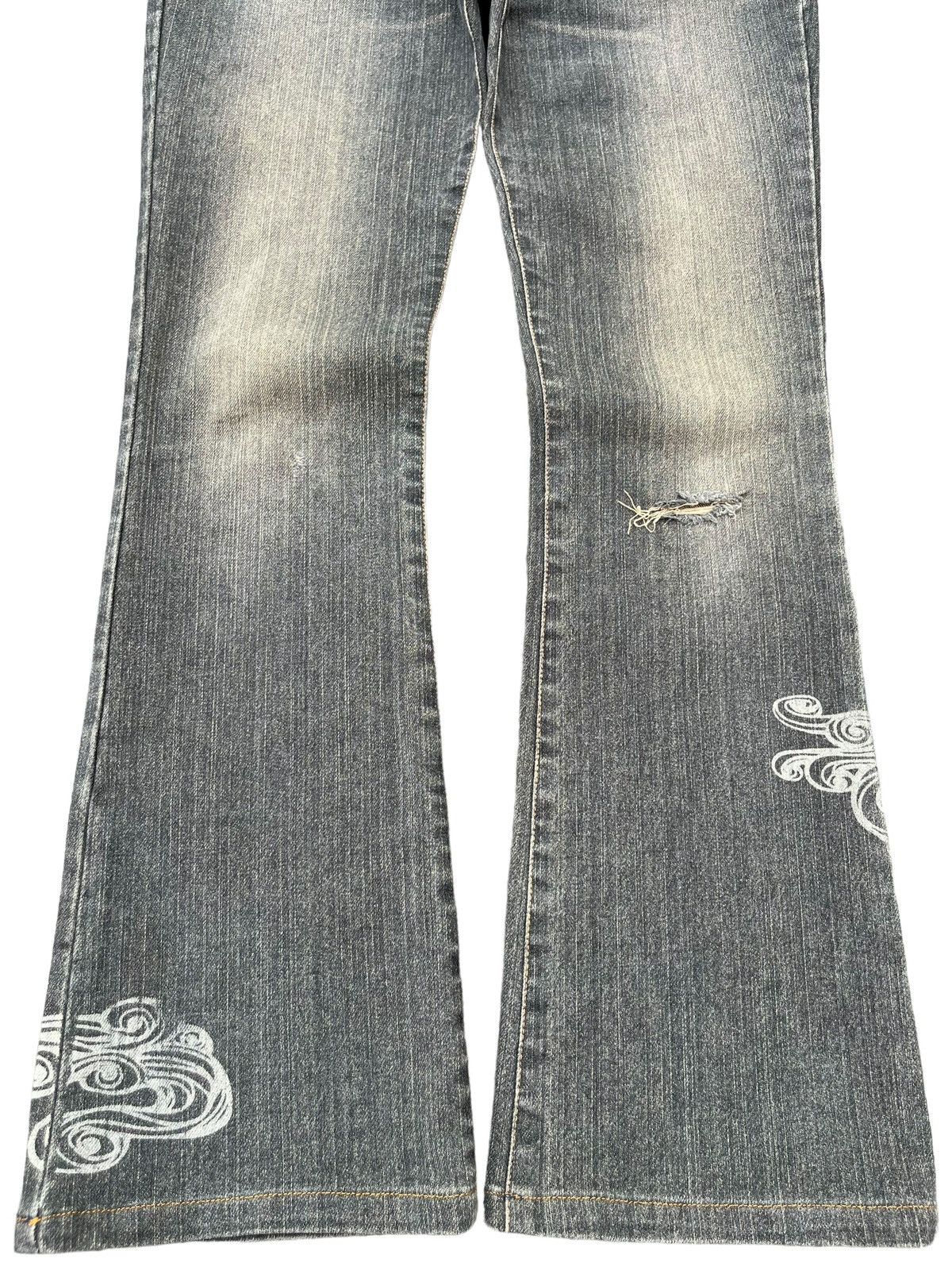 Tornado Mart Vintage Japanese Brand Tribal Printed Mud Washed Flare Jeans Size US 29 - 5 Thumbnail