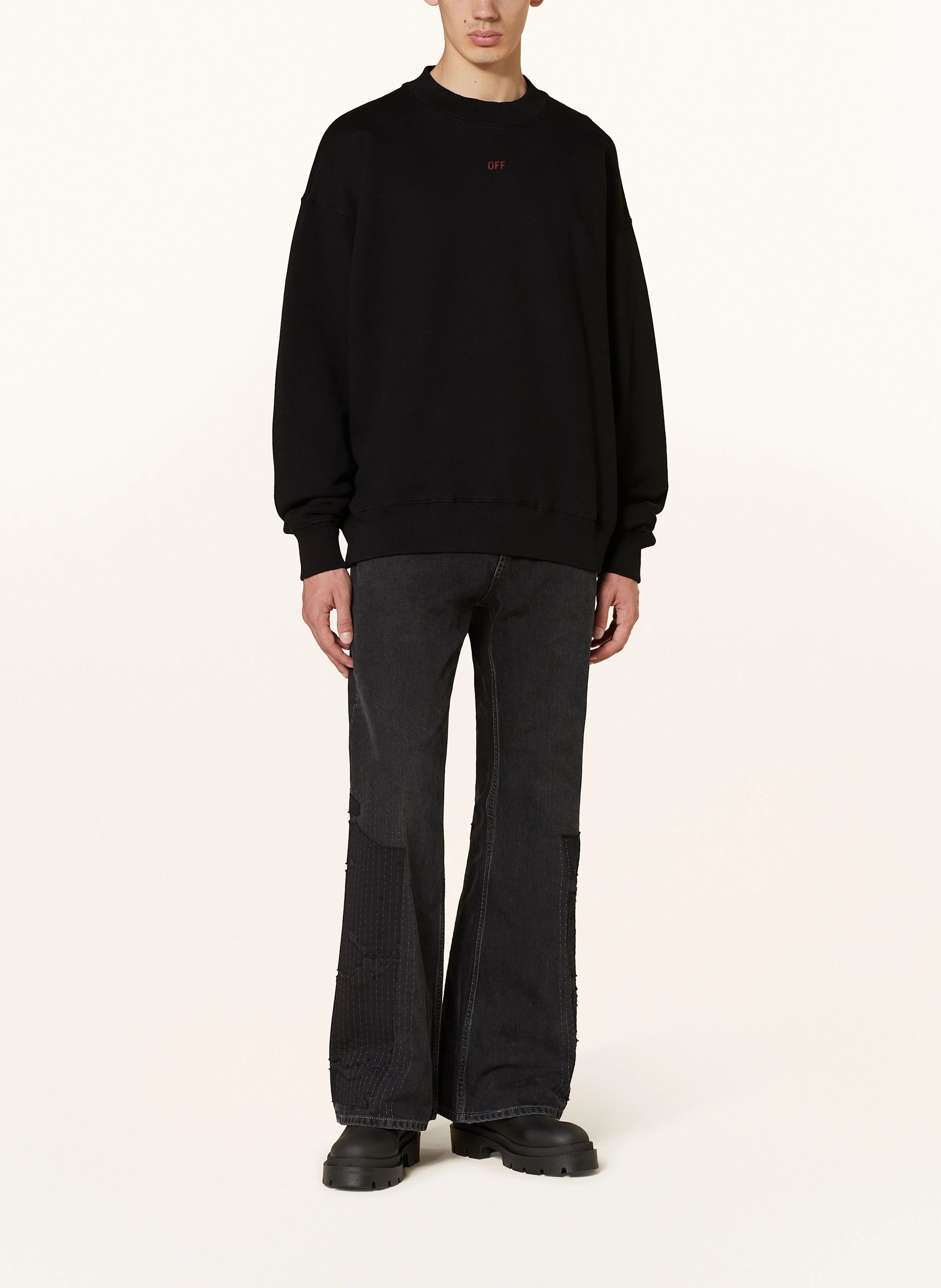 Off-White o1s22i1n1124 Crewneck Sweatshirt in Black Size US L / EU 52-54 / 3 - 2 Thumbnail