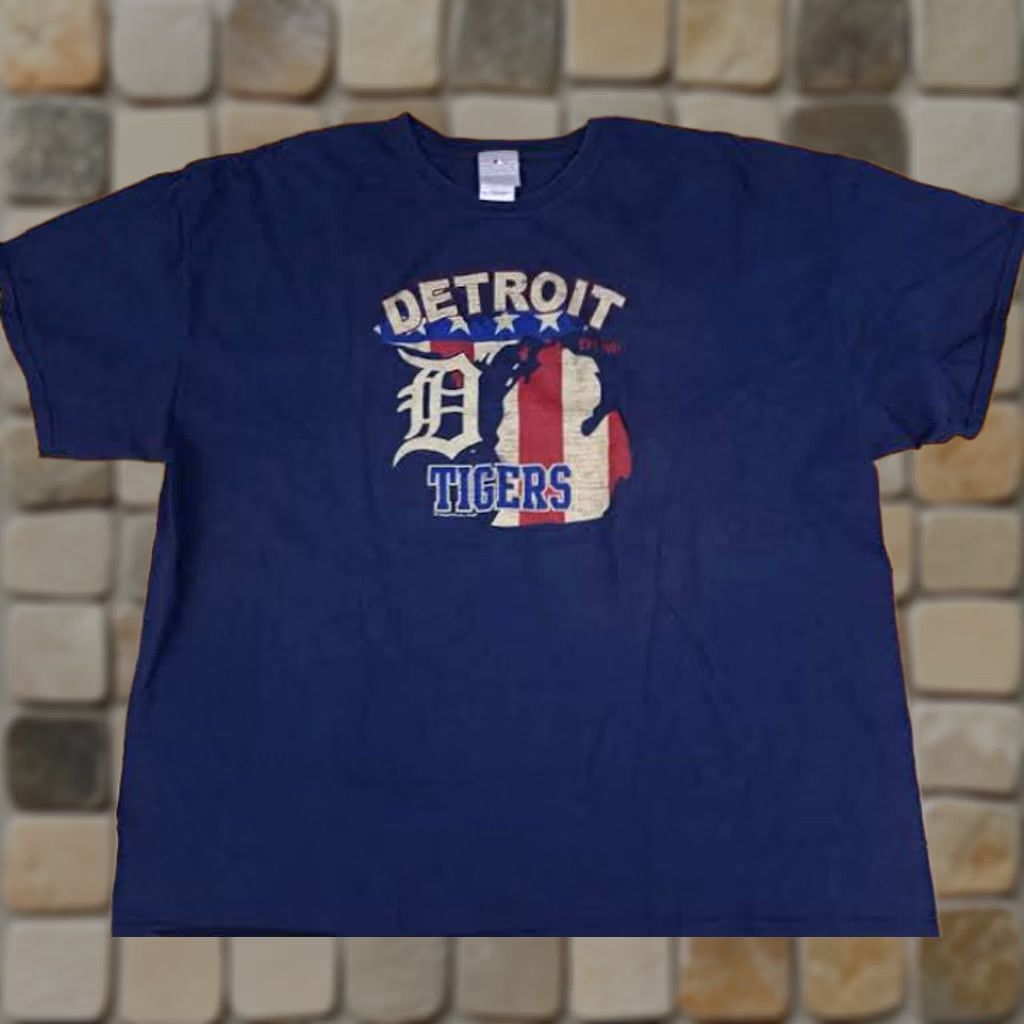 MLB MLB Detroit Tigers T-Shirt Navy 3XL Crew Short Sleeve Cotton Men Sports Graphic Print Size US XXL / EU 58 / 5 - 1 Thumbnail
