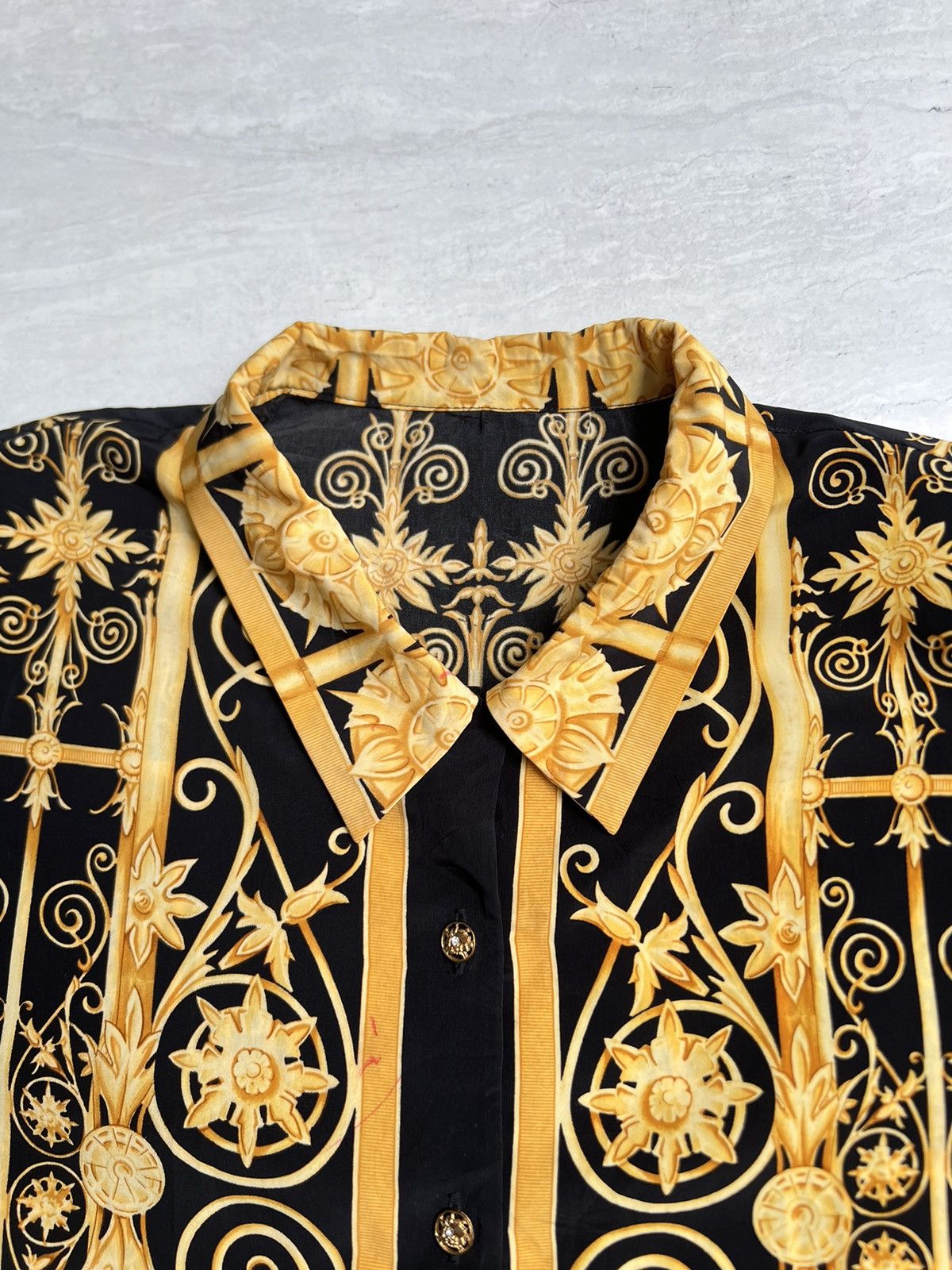 Versace VERSACE Chain Silk Shirt Size US M / EU 48-50 / 2 - 9 Thumbnail