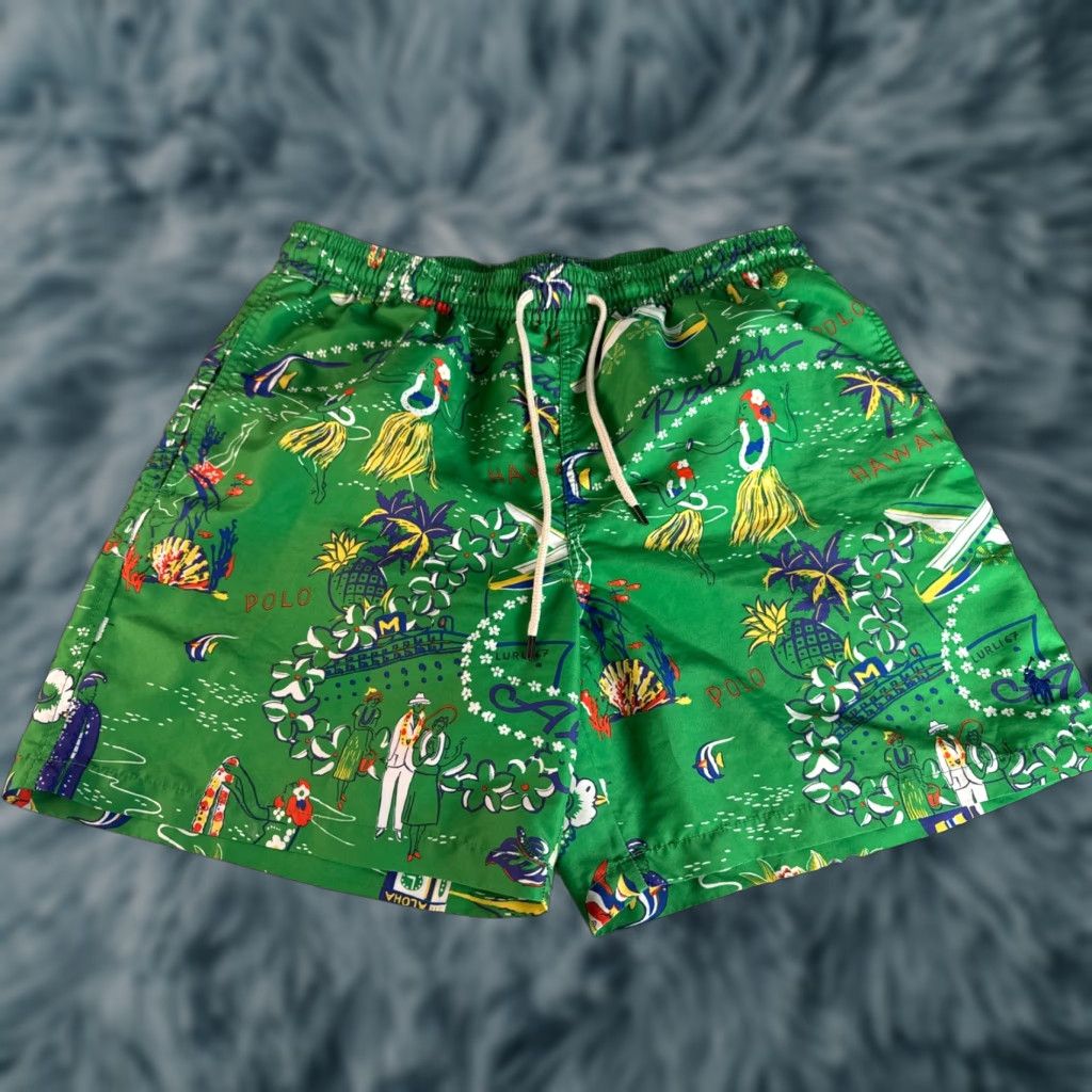 Ralph Lauren Ralph Lauren Polo Men Swim Trunks Hawaiian Print Hula Girl Airplane Sz L Multicolor Hawaiian Men Size L Bottom Trunks Size US L / EU 52-54 / 3 - 1 Thumbnail