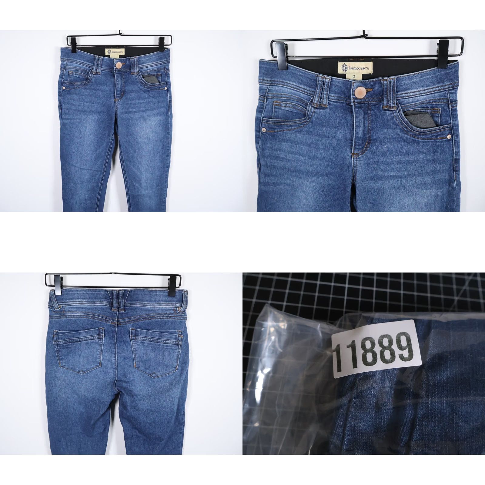 Vintage Democracy Ab Technology Jeans Women's 2 (28 x 28) Blue Tapered Leg Denim Size 26" / US 2 / IT 38 - 9 Thumbnail