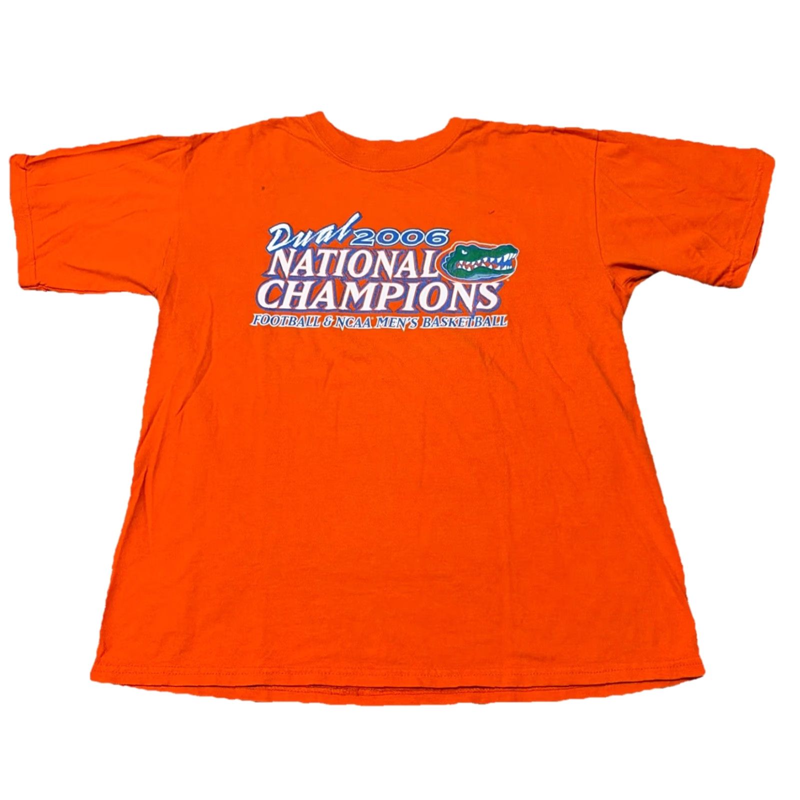 Gildan VINTAGE Florida Gators Football Basketball National Champions Orange T-Shirt L Mens Long Sleeve Orange 2006 Championship Gildan Reebok Size US L / EU 52-54 / 3 - 2 Thumbnail