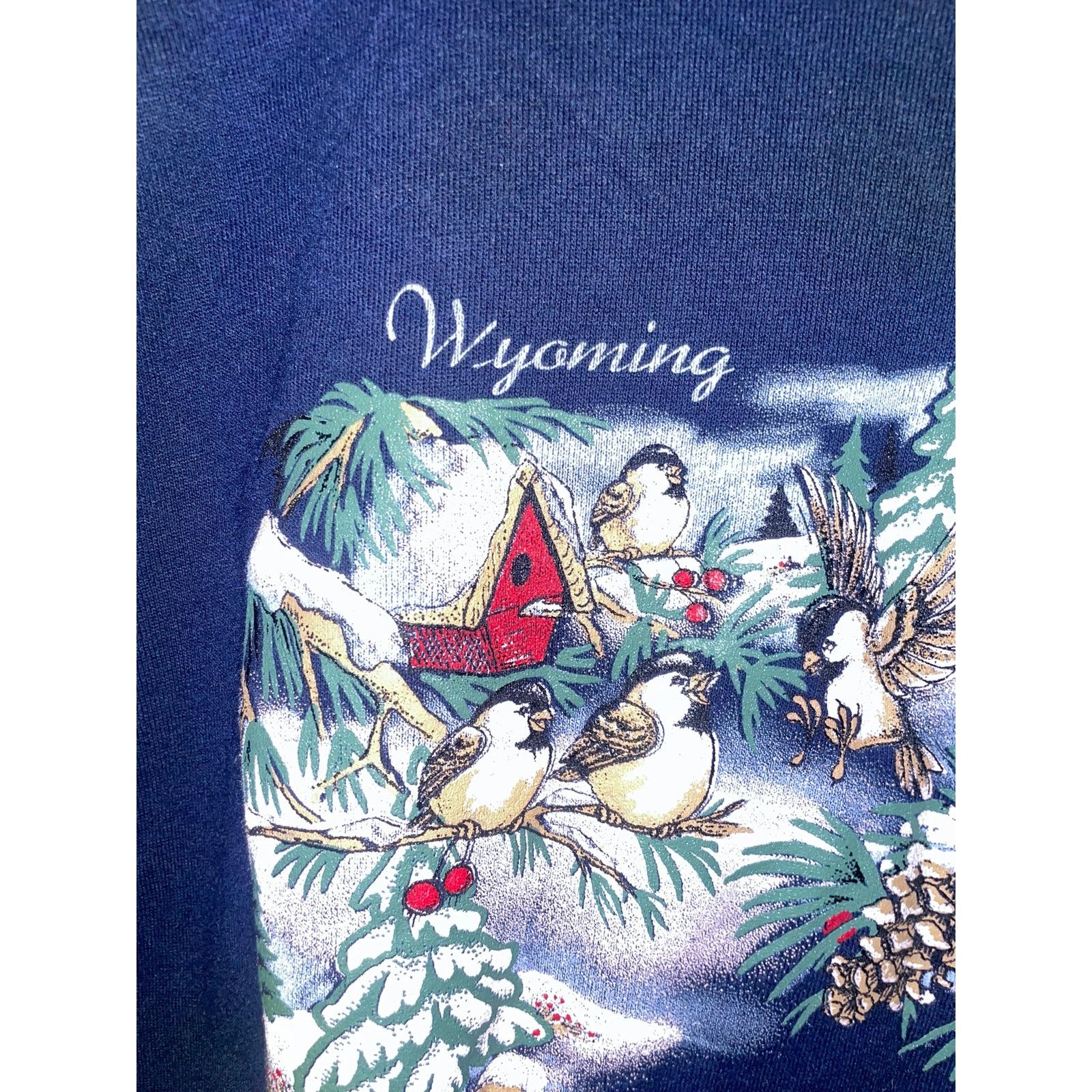 Jerzees Vintage Wyoming Sweatshirt Snow Crewneck Winter VTG 90s M Size US M / EU 48-50 / 2 - 2 Thumbnail