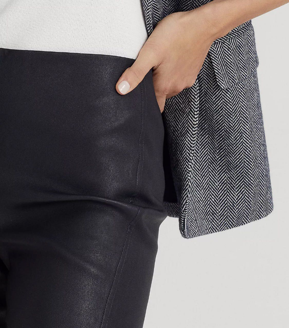 Lauren Ralph Lauren × Polo Ralph Lauren × Ralph Lauren Black Label 🔥 Lauren Ralph Lauren Skinny Leather Ankle Pants Stretch Size 27" / US 4 / IT 40 - 5 Thumbnail
